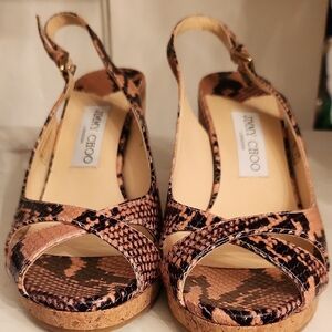 Jimmy Choo Snakeskin Slingback Heels